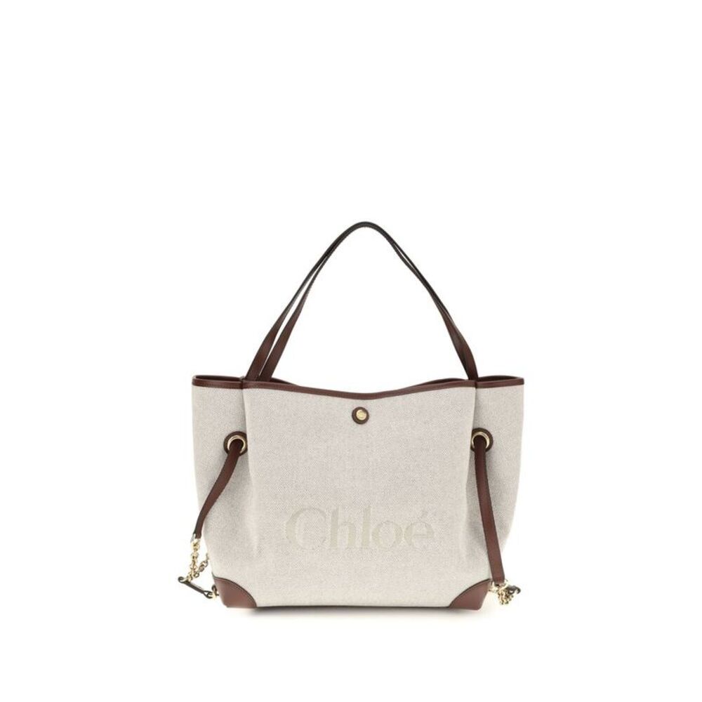 Chloé Beige Cotton Shoulder Women's Bag